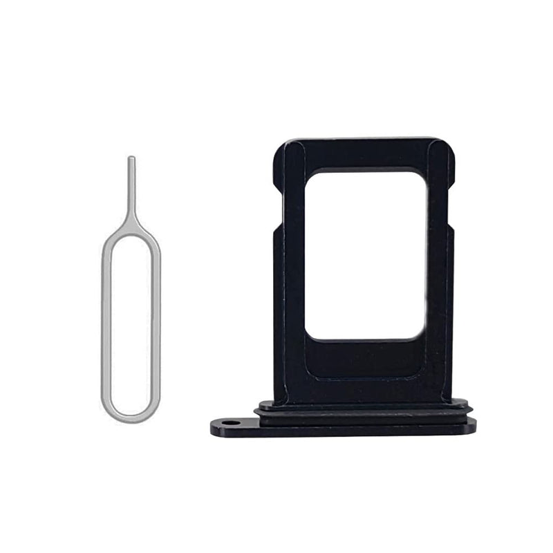 SIM Card Tray Holder Slot with Rubber Waterproof Gasket Replacement incl. Open Eject Pin for iPhone 13 (Single Sim) Midnight Black