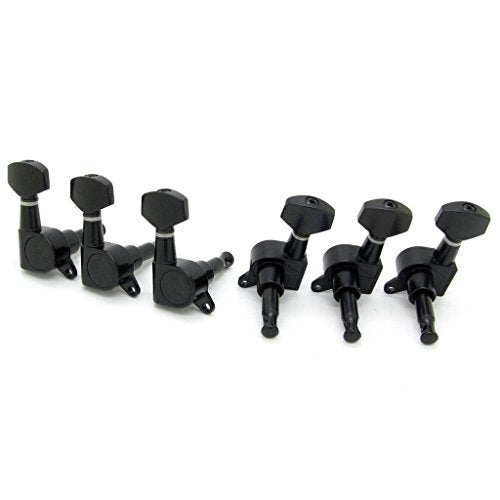 6R Right Electric Guitar String Tuning Pegs Keys Tuners for Strat Tele Black