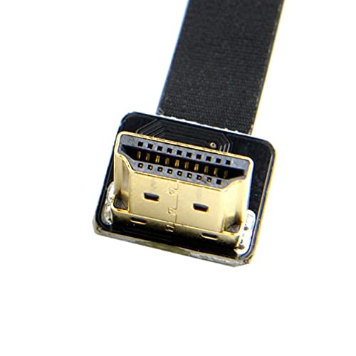 NFHK CYFPV Dual 90 Degree Right-Up Angled HDMI Type A Male to Male HDTV FPC Flat Cable for FPV HDTV Multicopter Aerial Photography 50CM 0.5M