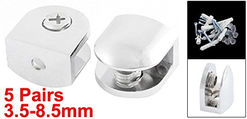 [AUSTRALIA] - uxcell Glass Shelf Bracket Adjustable Metal Door Cabinet Clamp Clip Holder for 3.5-8mm Thickness 10pcs 