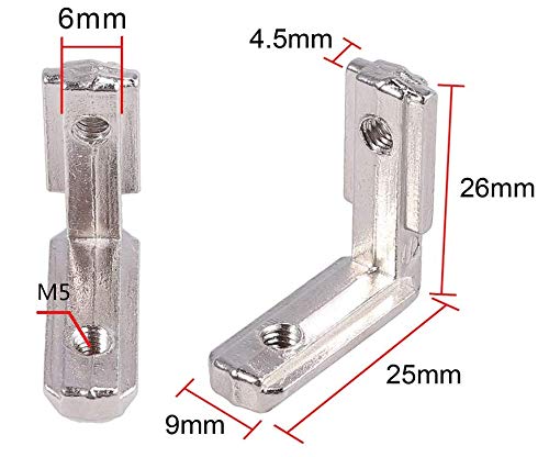 10PCs T Slot Aluminum Profile Carbon Steel L-Shape Brackets 90 Degree Interior Corner Connector Bracket