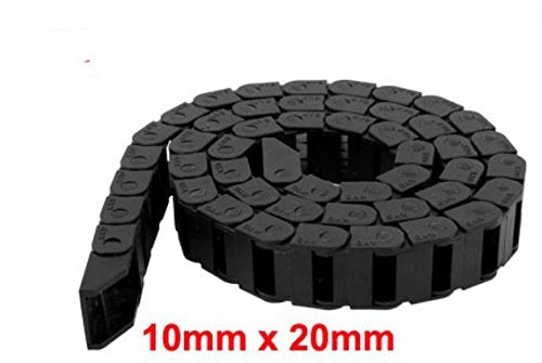 R28 10mm x 20mm Black Plastic Wire Carrier Cable Drag Chain 1M Length for CNC