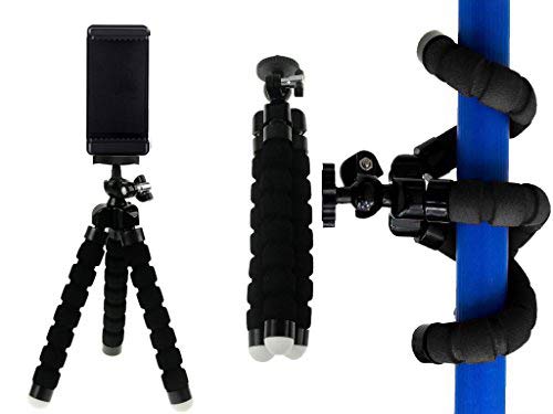 Acuvar 6.5” inch Flexible Tripod with Universal Mount for All Smartphones & an eCostConnection Microfiber Cloth