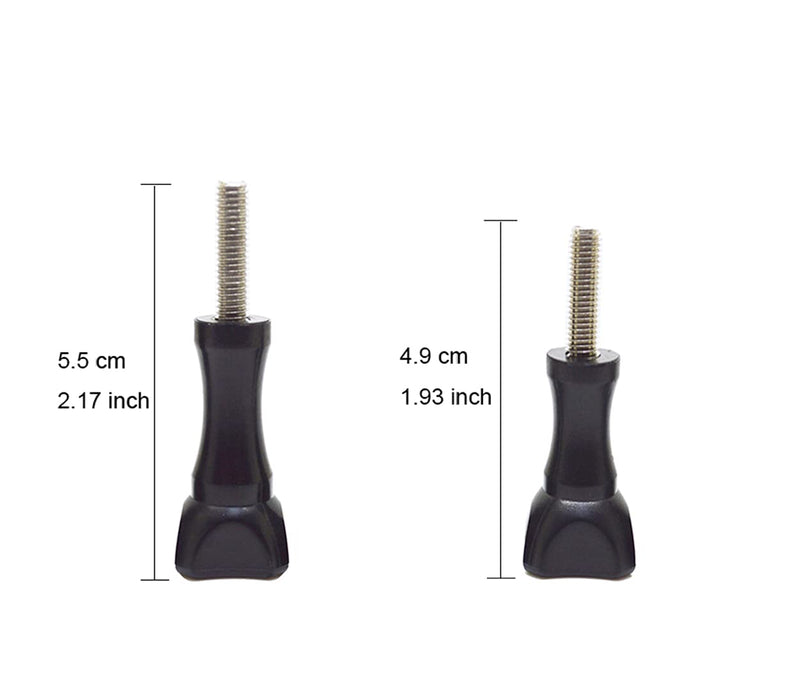 YonGoo Thumbscrews 3pcs Long Thumbscrews and 3pc Short Thumbscrews Compatible with GoPro Hero 9 8 7 6 5 4 Session 3+ 3 2, Fusion, Xiaomi Yi DJI AKASO Campark Action Cameras, 3+3, Black 3 Long & 3 Short