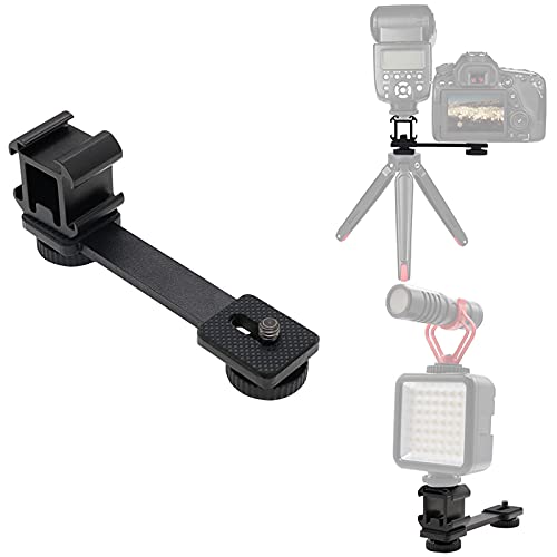 Walway Triple Cold Shoe Mount Extension Bar Bracket with 1/4 Adapter for Zhiyun Smooth 4 DJI Osmo Pocket Osmo Mobile 3 Feiyutech Vimble 2 3-Axis Gimbal Accessories