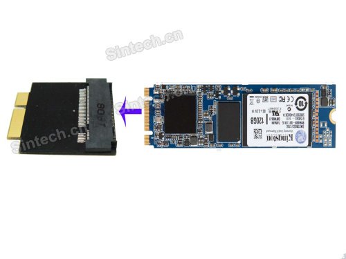 Sintech M.2 NGFF SSD 18Pin Adapter Card for Upgrade 2010-2011 Year MacBook Air (Only Fit M.2 SATA 2280 SSD) Short Card