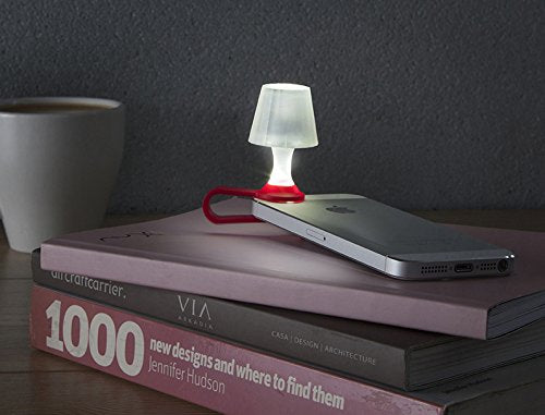 Peleg Design Luma Smart Mobile Phone Night Light, Tiny Lampshade Clip on Phone Flash Led Light Holder, Red