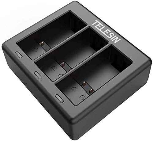 [AUSTRALIA] - TELESIN 3 Channel Triple Battery Charger with 2-Pack Replacement Batteries withType-C Cable for GoPro Hero 9 Black, Fully Compatible with Go Pro 9 Original Charger and Battery (Single Charger) Single charger 