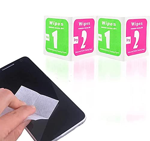 First choose 100pcs(50set) Dry Wet Cleaning Wipes Paper Dust Removal Papers LCD Screens for Tempered Glass Camera Lens, 6.0 x 6.0cm