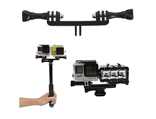 Livestream Gear - Dual Device Parts Setup for Live Streaming, Video, or Sport Camera. Get Dual Mount, Tripod Adapter, 2X Screw Adapters; Full Setup. (2 Device Parts) 2 Device Parts
