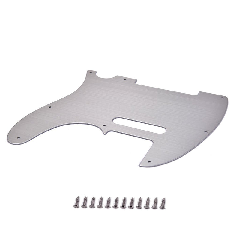 Alnicov Guitar Pickguard,8 Hole Tele Metal Guitar Pickguard Aluminum Scrach Plate for Telecaster Tele TL Style Guitar Silver