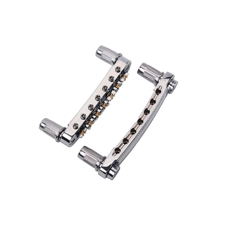 Alnicov Electric Guitar Bridge Tailpiece Roller Bridge Saddle 7 String for LP SG Electric Guitar Replacement Parts(Silver)