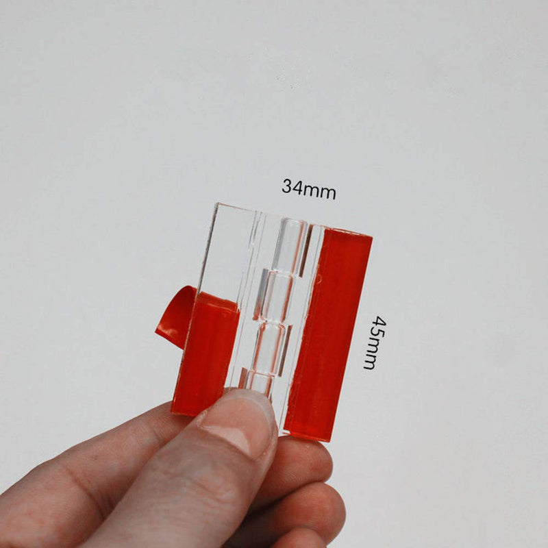 3-Pack Transparent Plastic Acrylic 45mm Continuous Piano Hinge?Self-Adhesive?, Suitable for DIY Transparent Box, Display Stand etc.