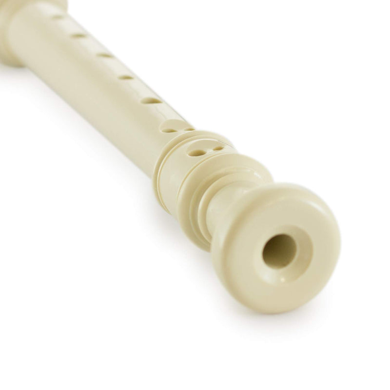 Tiger REC2-WH Descant Recorder – Three Piece School, Beginners Recorder with Bag and Cleaning Rod and Fingering Chart - White