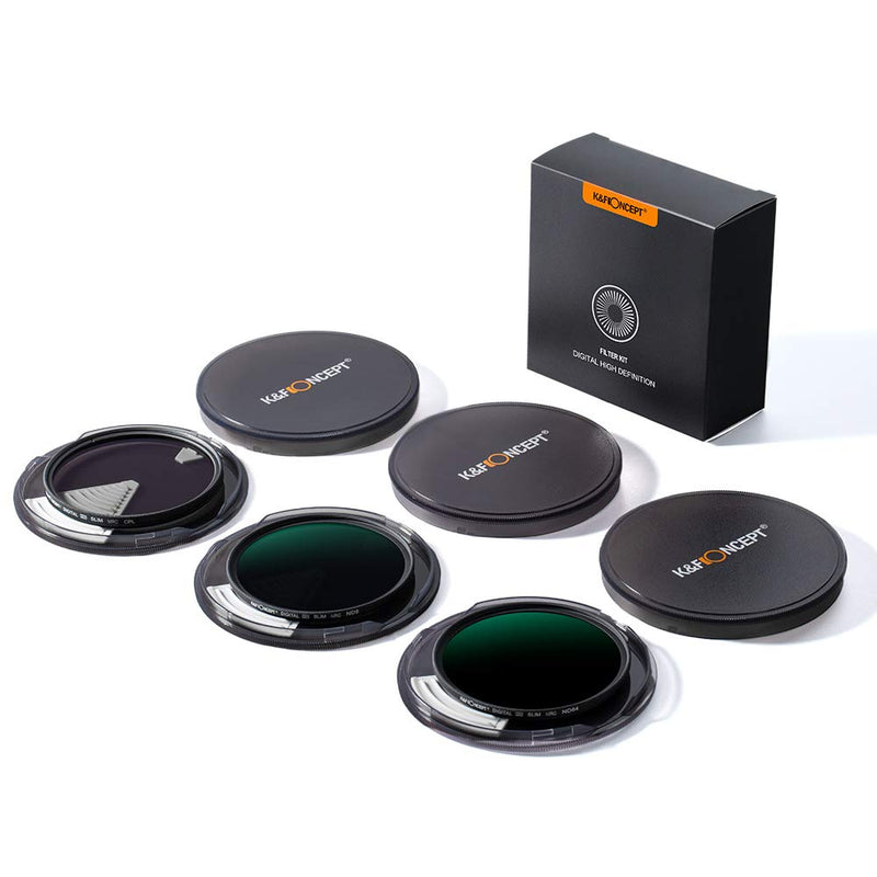 K&F Concept 43mm Lens Filter Kit Neutral Density ND8 ND64 CPL Circular Polarizer Filter Set with 24 Multi-Layer Coatings for Camera Lens