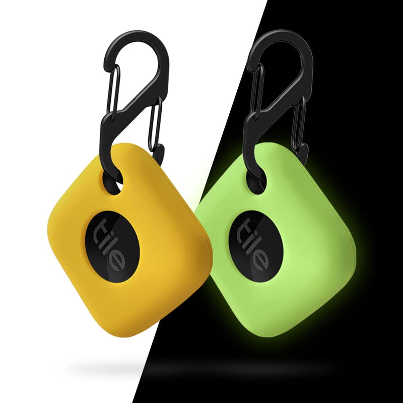 [AUSTRALIA] - Geiomoo Silicone Case for Tile Mate 2022, Soft Scratch Resistant Cover with Carabiner (2 Pack Yellow+Fluorescent Green) 2 Pack Yellow+Fluorescent Green 