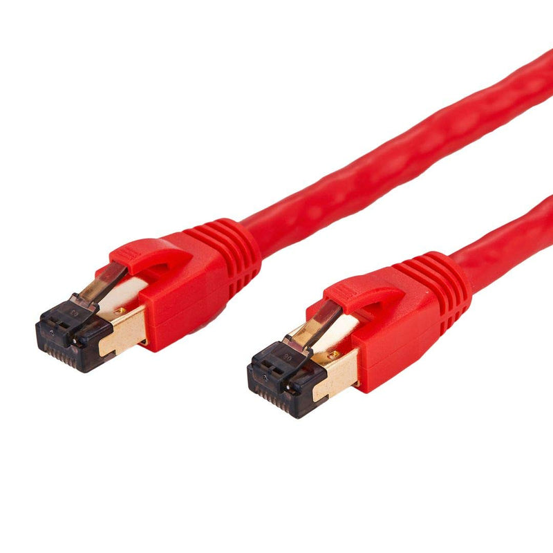 Cables Direct Online Cat8 Red 3FT SFTP Ethernet Patch Cable 26AWG Copper Fluke Certified Wire 3 Feet