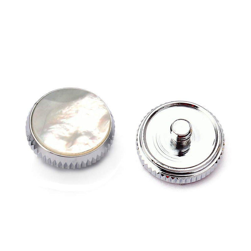 Alnicov White Shell Inlay Trumpet Finger Buttons Sliver for Trumpet Replacement 3pcs