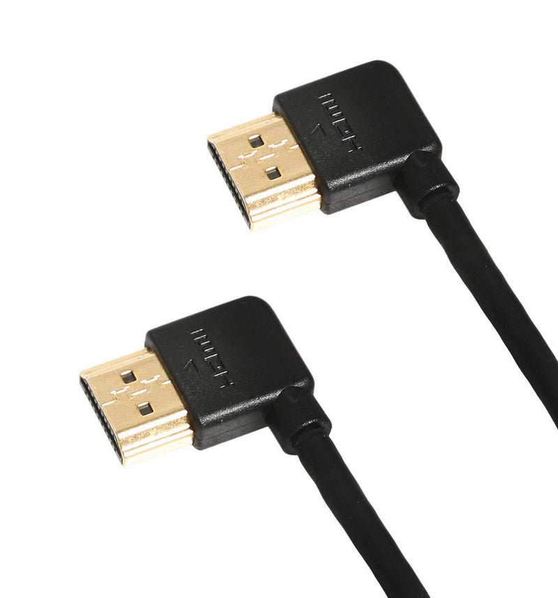 Ysimda Ultra Slim Flexible Series Both Ends in 90 Degree Right- Angle A to A HDMI 2.0 High-Speed Cable, 3ft, Golded Connecter, 18G, Supports Ethernet, 3D, 4K and Audio Return,3ft