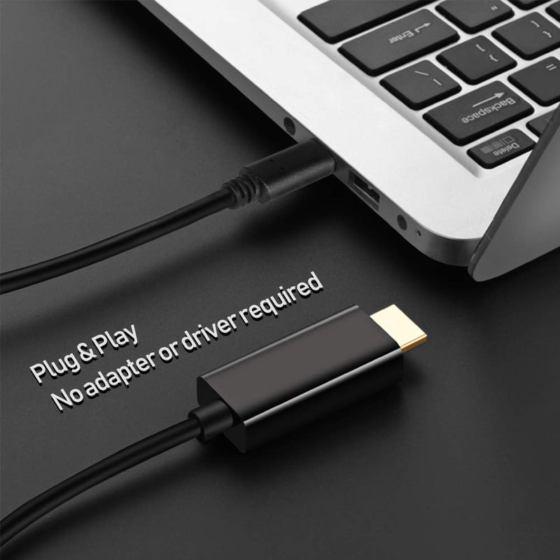 USB C to HDMI Cable for Home Office | 6ft 4K@60Hz, BFWY USB Type C to HDMI Cables [Thunderbolt 3 Compatible] for MacBook Pro 2020/2019, MacBook Air/iPad Pro 2020, Surface Book 2, Galaxy S20, and More