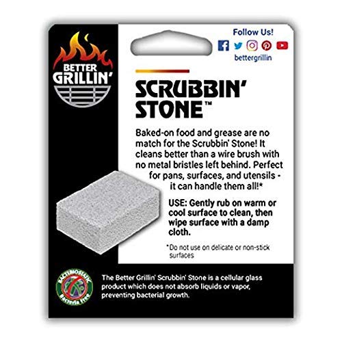 Better Grillin Scrubbin Stone Grill Cleaner-Scouring Brick/Barbecue Grill Brush/Barbecue Cleaner for BBQ, Griddle, 3pk 3 Count