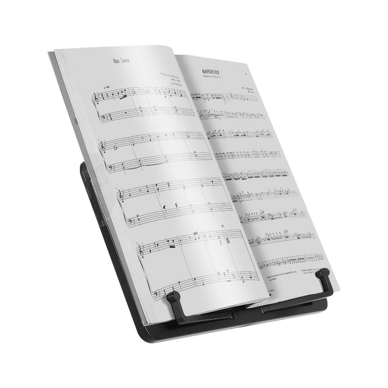 ammoon Mini Desktop Music Stand Portable Cookbook Tablet Smartphone Book Reading Document Stand Holder Lightweight ABS Material Black