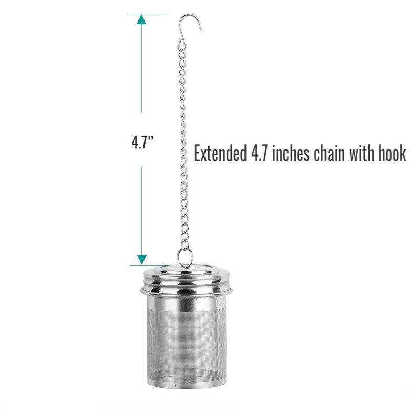 House Again 2 Pack Tea Ball Infuser & Cooking Infuser, Extra Fine Mesh Tea Infuser Threaded Connection 18/8 Stainless Steel with Extended Chain Hook to Brew Loose Leaf Tea, Spices & Seasonings …