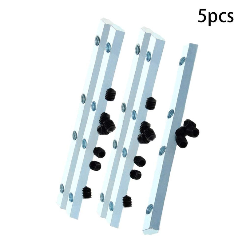 Aicosineg 5pcs Carbon Steel Straight Line Connector 3.94" Joint Bracket Hardware for 2020 Series 6mm T Slot Aluminum Profile Corner Bracket Plate 3D Printer Parts with Screws Silver Tone 2020-M5 5pcs