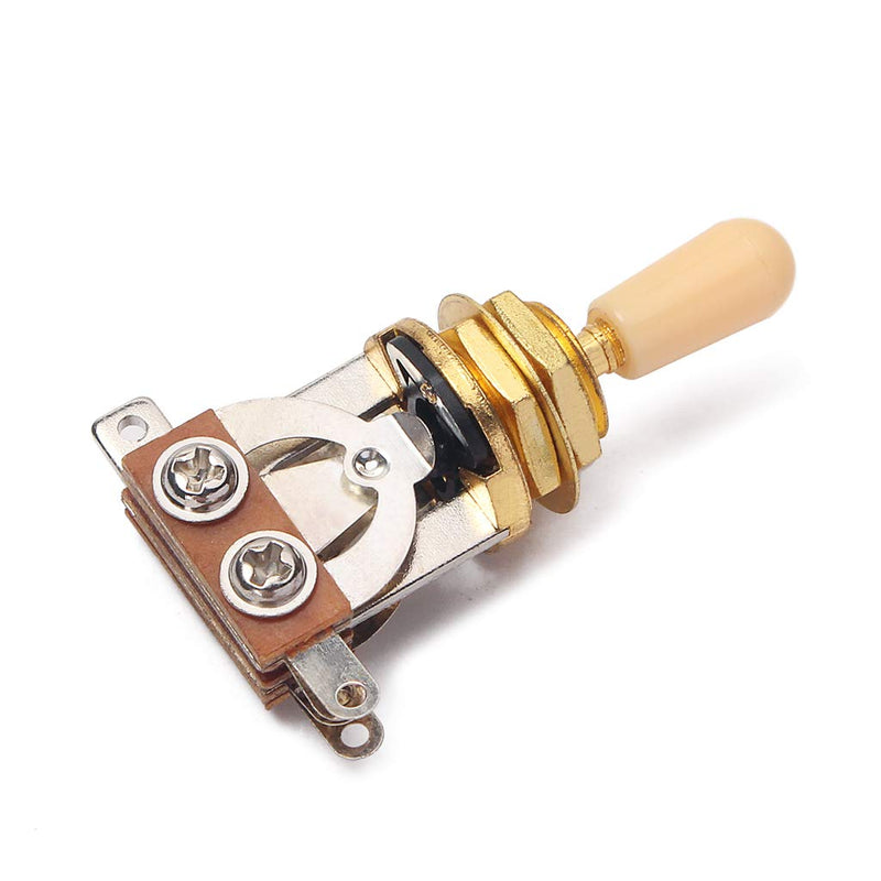 Alnicov 3 Way Pickup Selector Toggle Switch for Les Paul LP Electric Guitar Part,Cream Tip