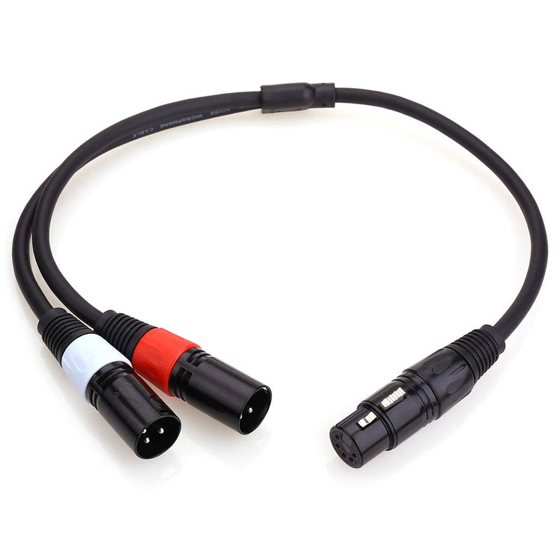 [AUSTRALIA] - MOBOREST DMX Splitter Cable 5-Pin Female to Dual 3-Pin Male XLR (Red/White) Turnaround DMX Cable Mixing Board, mic preamp, Splitter Patch Cable,(0.5Meter / 1.6FT) 5 PIN Female - Dual 3 PIN Male 