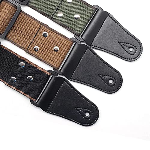 [AUSTRALIA] - Adjustable Pure Cotton Electric Guitar Strap Belt for Acoustic Guitar Bass Musical Instrument Accessories (Black) Black 