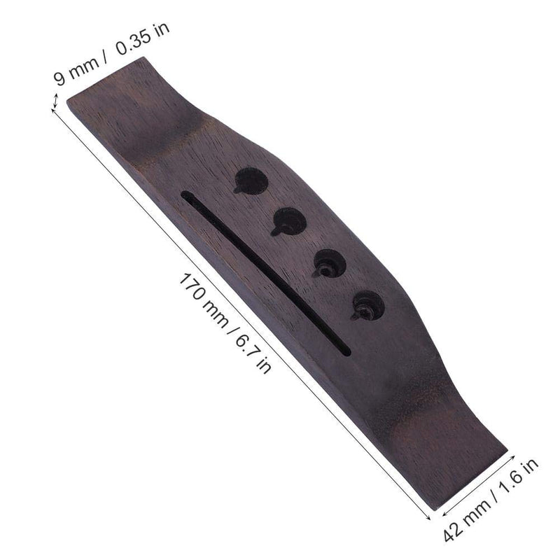 Dilwe 4 Strings Bass Bridge, Rosewood Bridge Saddle and Pins for 4-String Folk Acoustic Bass Accessory Parts