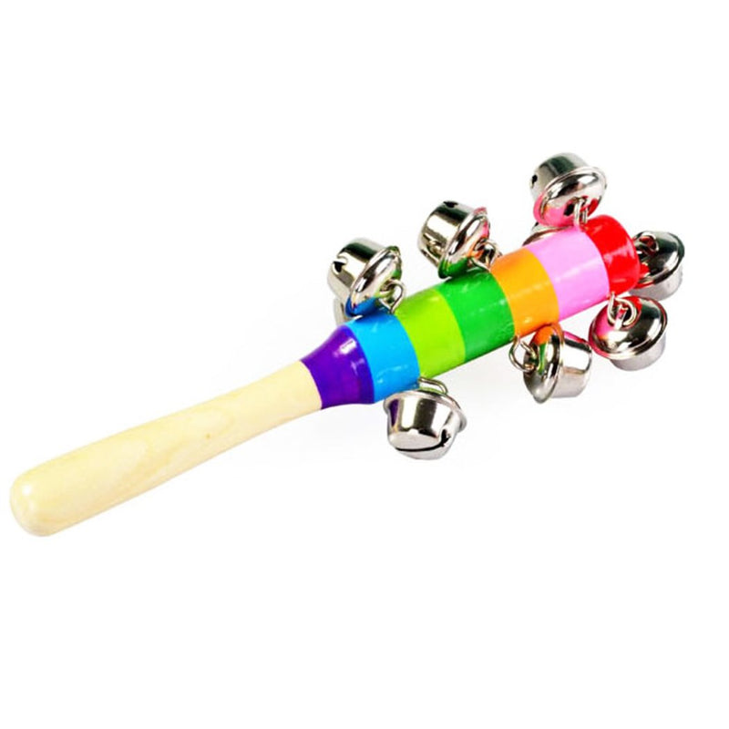 Zeavola 2Pcs Colours Baby Bells on Wooden Handle