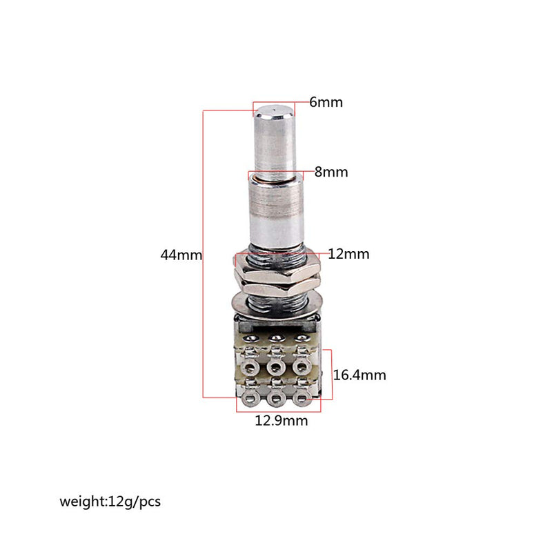 Alnicov Guitar Bass Mini Dual Pots Stacked Concentric Potentiometer W/Center Detent B50K