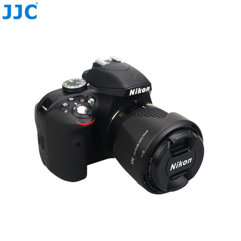 JJC Dedicated Bayonet Reversible Lens Hood Shade for Nikon AF-P DX Nikkor 18-55mm F3.5-5.6G VR & AF-P DX Nikkor 18-55mm F3.5-5.6G Lens on Nikon D3500 D3400 D5600 Camera Replace Nikon HB-N106 Lens Hood