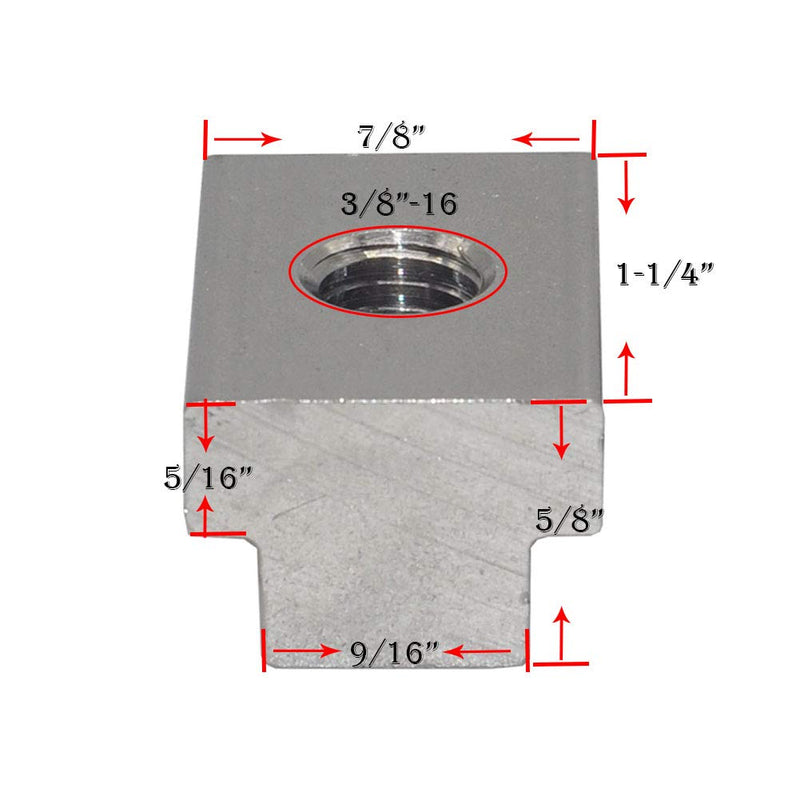 T Slot Nuts for Toyota Bed Deck Rail, 4 PCS Stainless Steel Nuts for Tacoma & Tundra Cleats, Tie Downs and Accessories 3/8"-16 Thread 304 Steel