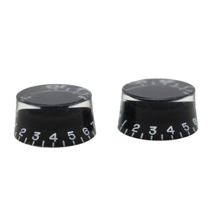 KAISH Pack of 2 USA/Imperial Spec LP Guitar Speed Dial Knobs 24 Fine Spline Control Knobs for Gibson Les Pauls or CTS Pots Black