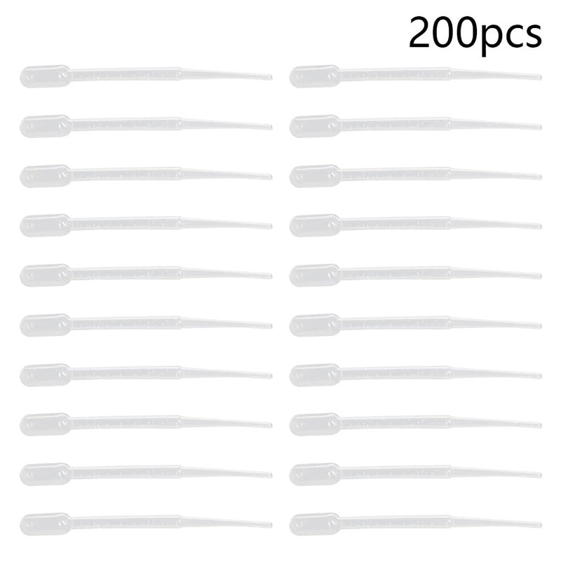 Bettomshin 2ml Plastic Disposable Pipettes 5.63" Length Clear Graduated Transfer Pipettes Liquid Dropper for Ear Eye Essential Oils Alcohol Paint Makeup Lab 200pcs 2ml 200pcs