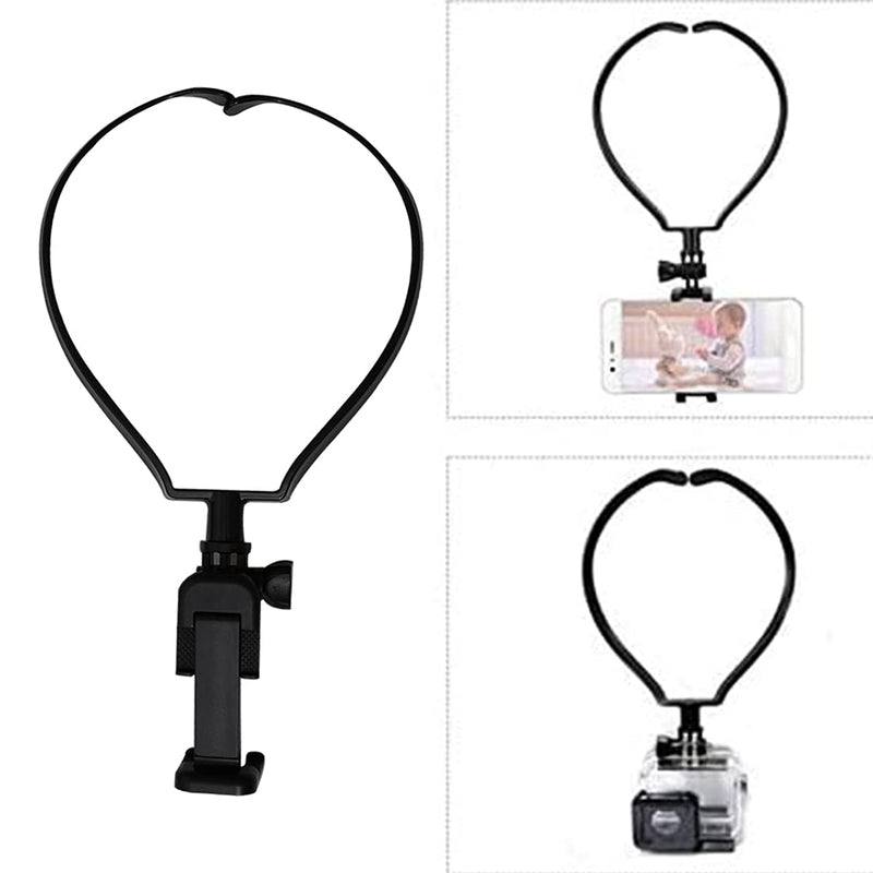 VLOG/POV Adjustable Cellphone Head Strap Mount+ Neck Mount Holder Strap,Compatible withAction Camera/Gopro Hero/Apple iPhone SE 11 Xs X 8 7 Samsung Galaxy S20 S20+ BLU Phone (Head + Neck Mount)