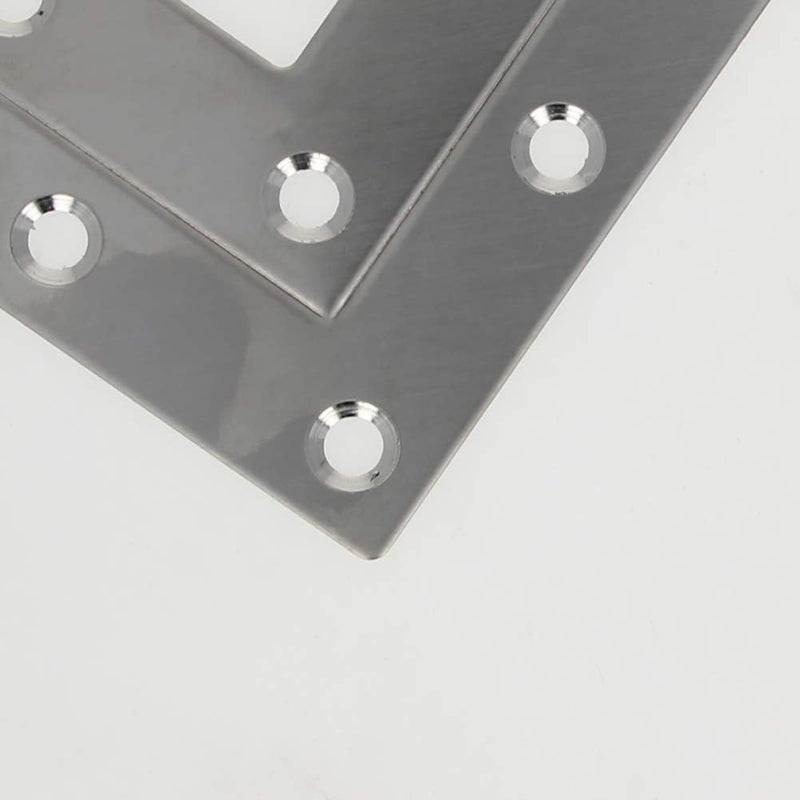 MroMax 5PCS L-Shaped Right Angle Bracket (L x W) Stainless Steel Right Angle Bracket Fastener Silver