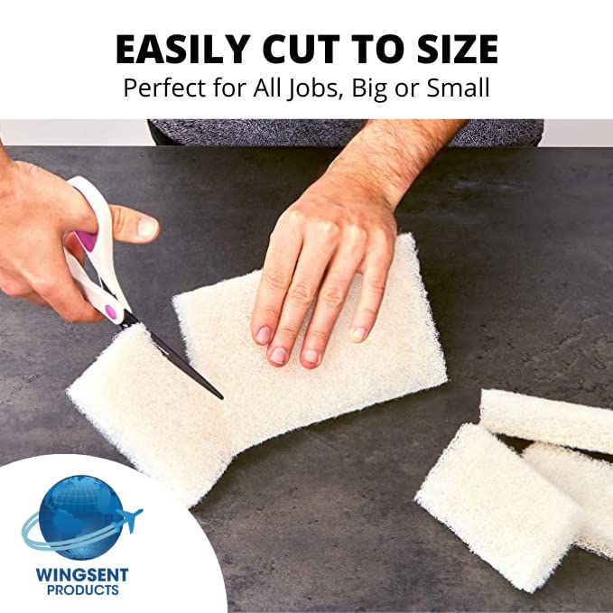 Commercial Light Duty Scrub Pad - for Heavy-Duty Cleaning and scrubbing - 4.625" x 10" - White (Pack of 5)