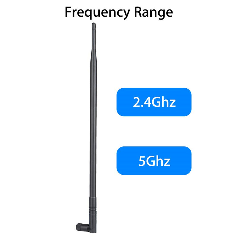 1.3ft 2X 10dBi WiFi Bluetooth Antenna Dual Band Omni Directional Antenna 2.4Ghz/5Ghz with RP-SMA Male Connector for Wireless Wi-Fi Router Network Devices PC Camera Thinkcentre