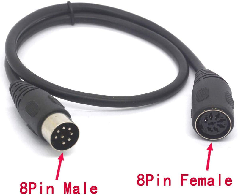 Tomost 8 PIN DIN Extension Cable MIDI Male to Female Lead for Bang & Olufsen B&O Powerlink Ect Musicial Insturement (50 cm) 50 cm