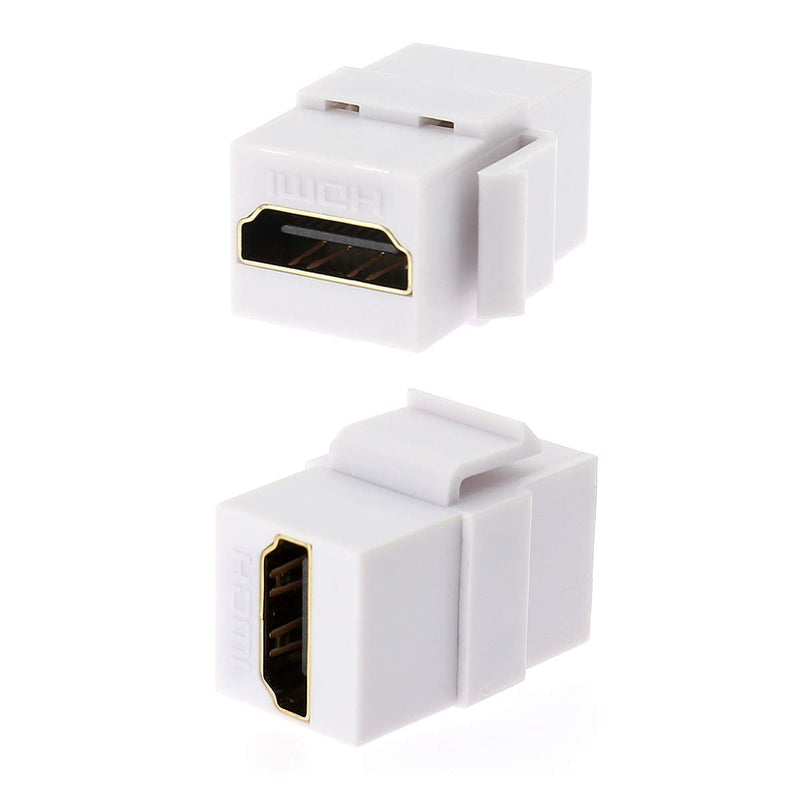 HDMI Keystone Coupler, 10Pack HDMI Keystone Insert Female to Female Adapter Connectors for Wall Plate - White HDMI - White2
