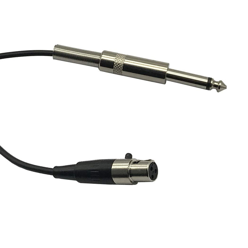 MMNNE 3.3Feet 1/4" TS Male Plug to Mini XLR-Female 3-Pin Cable Connector, Straight Connectors Straight Connectors