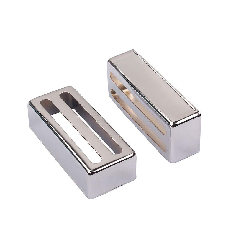 Alnicov 2 Pcs Humbuckers Pickup Cover 69mmX29mm for Electric Guitar,Chrome