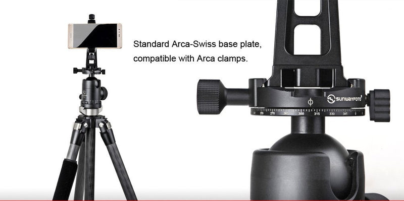 Sunwayfoto CPC-01 Arca / RRS Compatible Cell Phone Holder 56mm to 92mm / Mobile Phone Bracket Tripod Mount