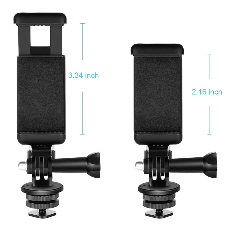 AngelReally Phone Holder Camera Hot Shoe Mount Adapter Kit for GoPro Hero 9 8 7 6 5, DJI OSMO Action, iPhone1211 Pro MaxXXR, Samsung, Attaching on DSLR Camera or Ring Light