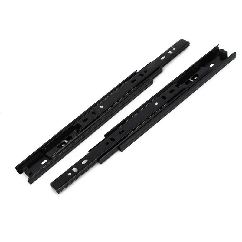 [AUSTRALIA] - MroMax 10-Inch Cold Rolled Steel Drawer Slides, Full Extension Ball Bearing Slide Track Rail 35mm Wide 100lb Capacity Black 1 Pair 