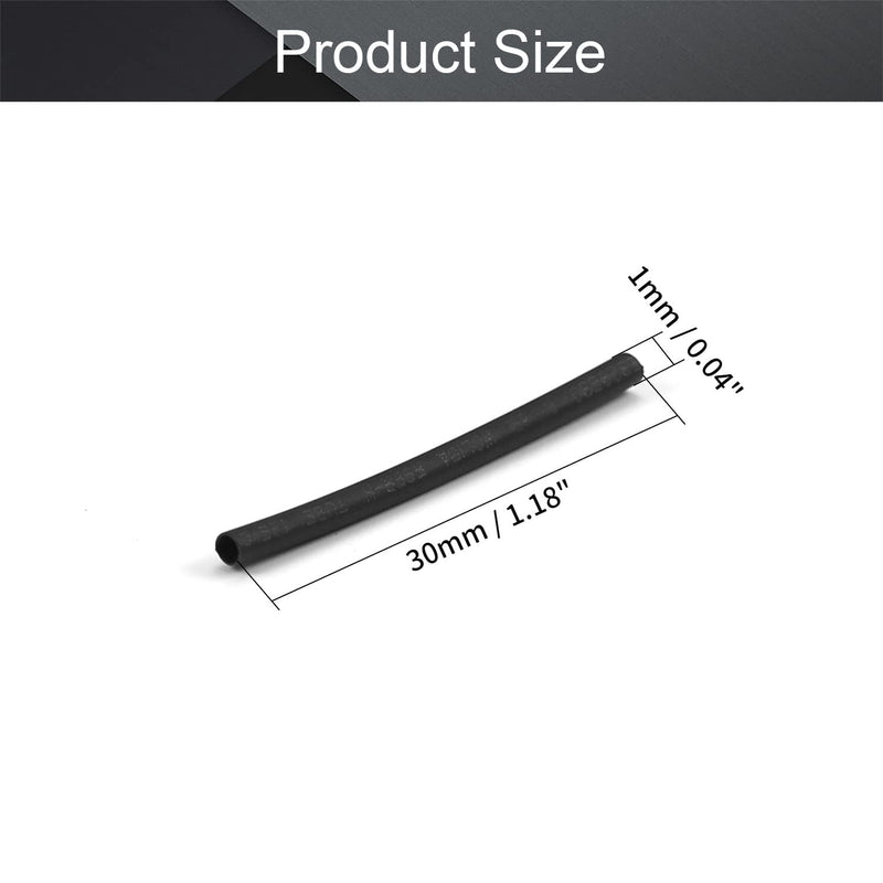 Othmro 500Pcs 0.04inch Dia Heat Shrink Tubing 30mm, Shrink Ratio 2:1 Black Electrical Shrink Tubing, Industrial Shrink Tubes for Wires Repairs, Automotive Wiring Long Lasting Insulation Protection 1mm /0.04"x30mm / 1.18" Diameter 1mm